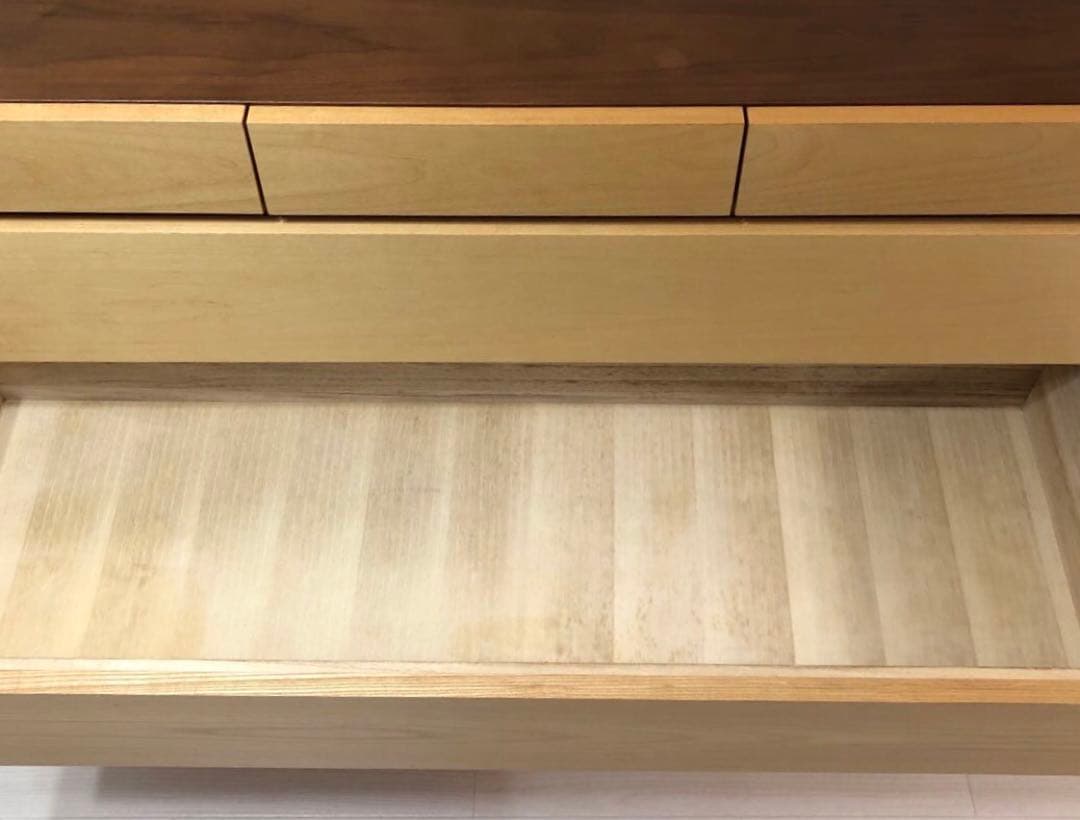 木目のカラフル5段チェスト　120cm幅