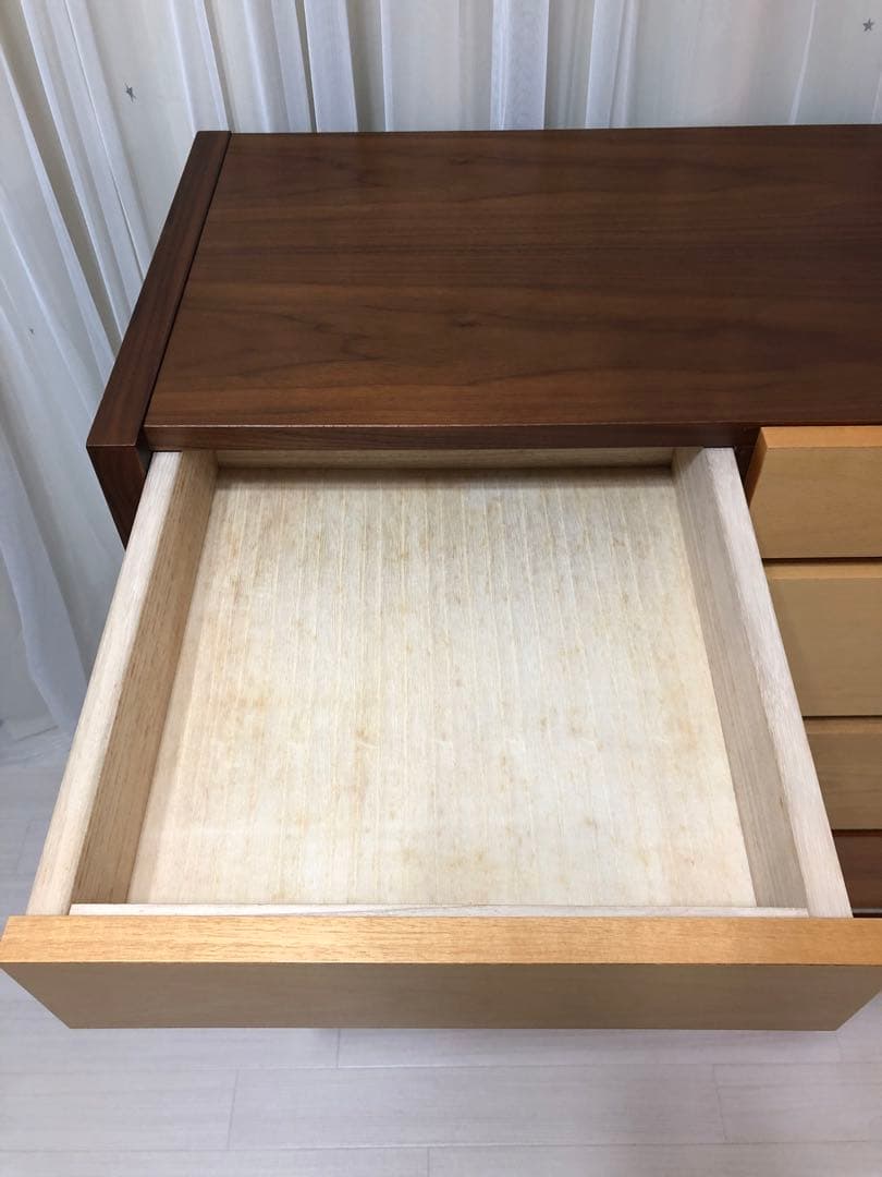 木目のカラフル5段チェスト　120cm幅