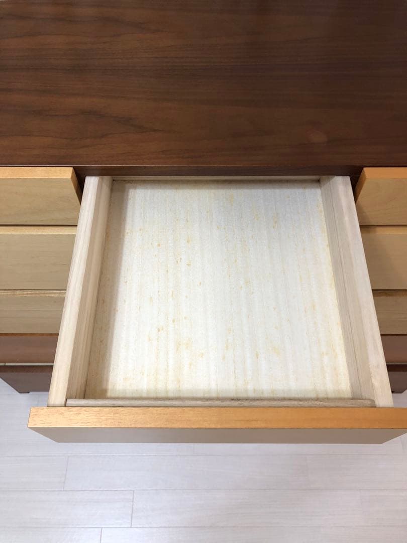 木目のカラフル5段チェスト　120cm幅