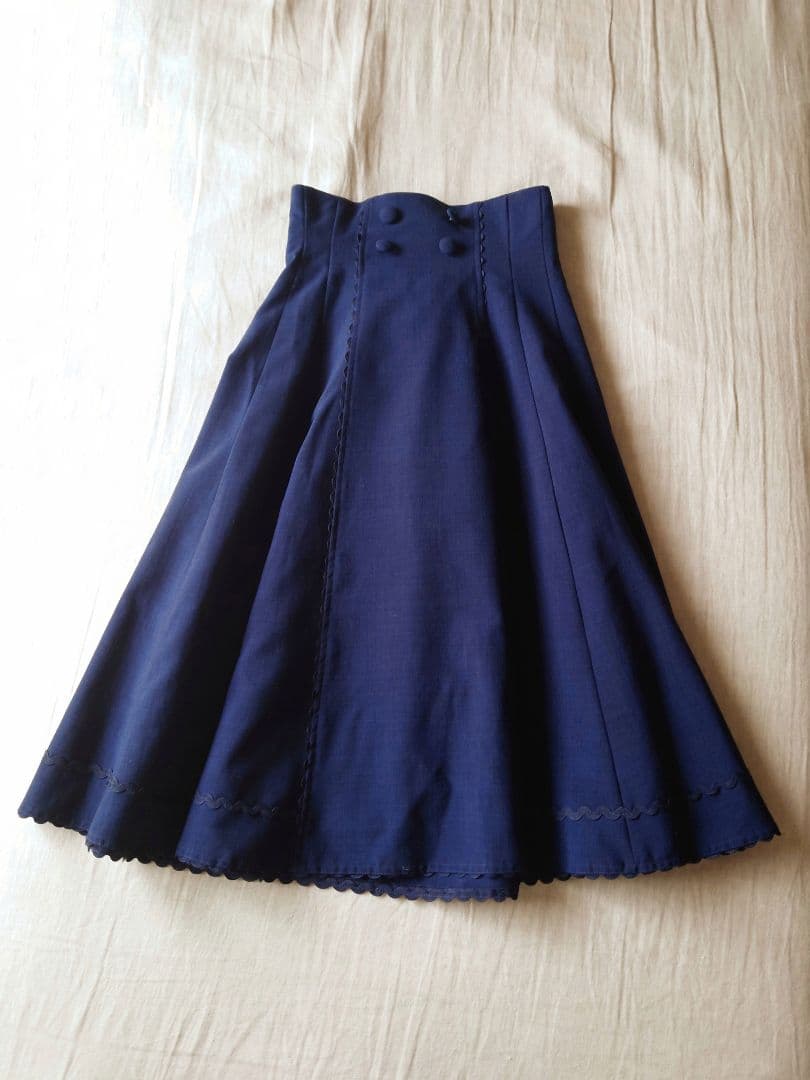 InnocentWorld ハイウエストスカート ネイビー 紺