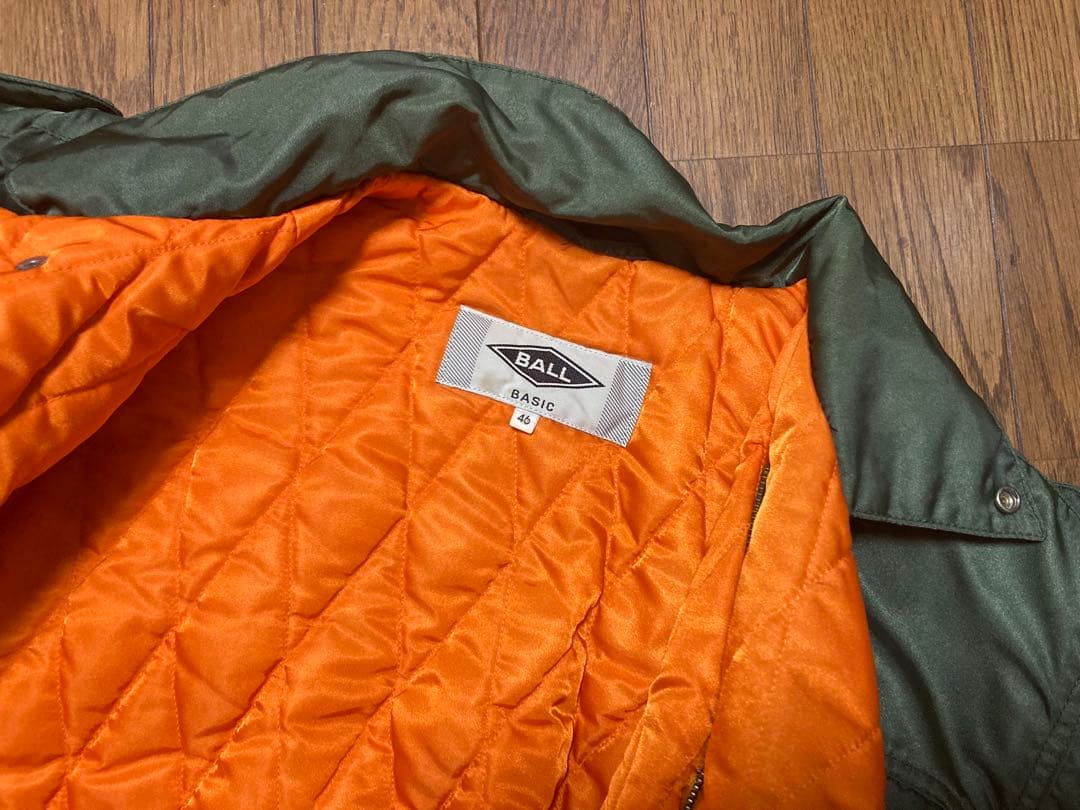 BALL フライトジャケット ダブルカラー カーキ 中綿 46 ヴィンテージ