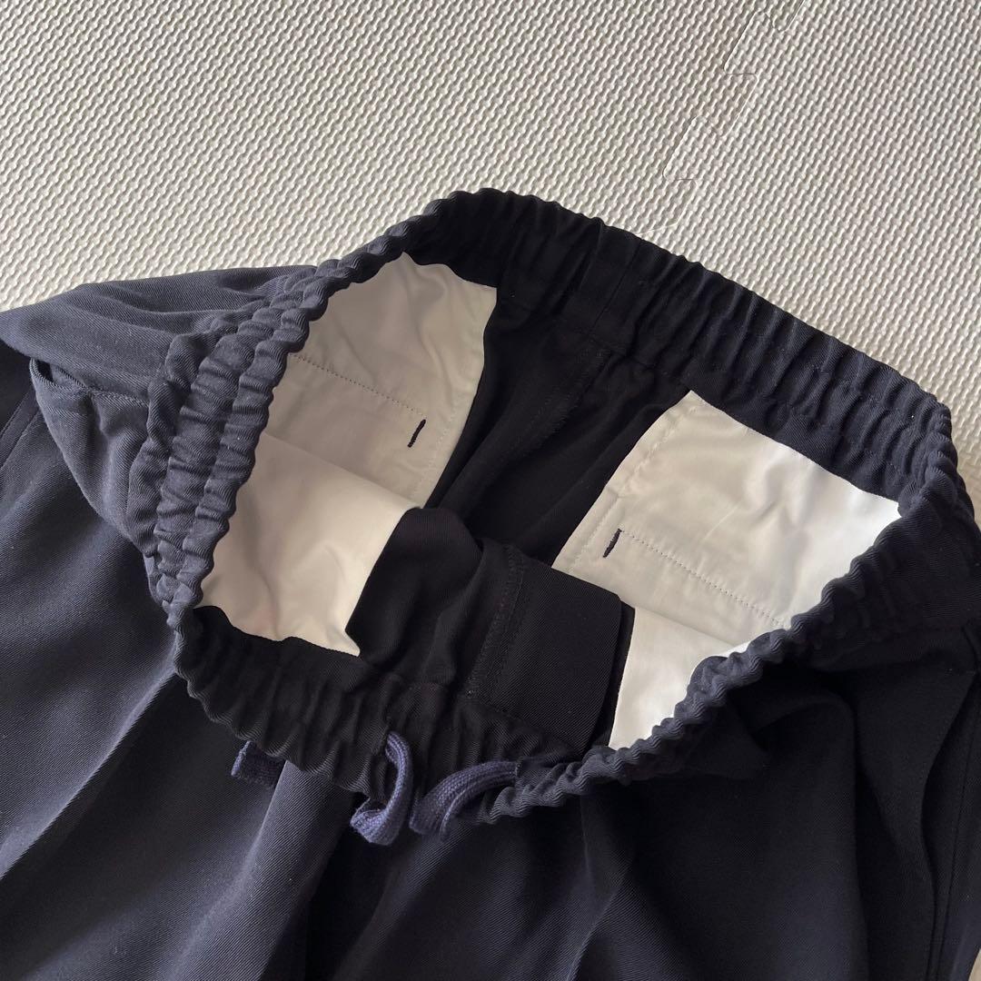 美品 TOMORROWLAND イージーパンツ スラックス ネイビー M ウール