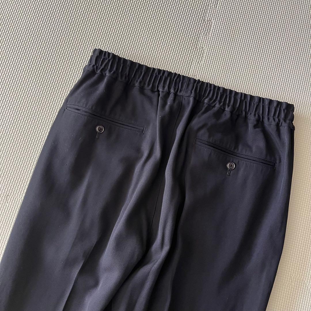 美品 TOMORROWLAND イージーパンツ スラックス ネイビー M ウール