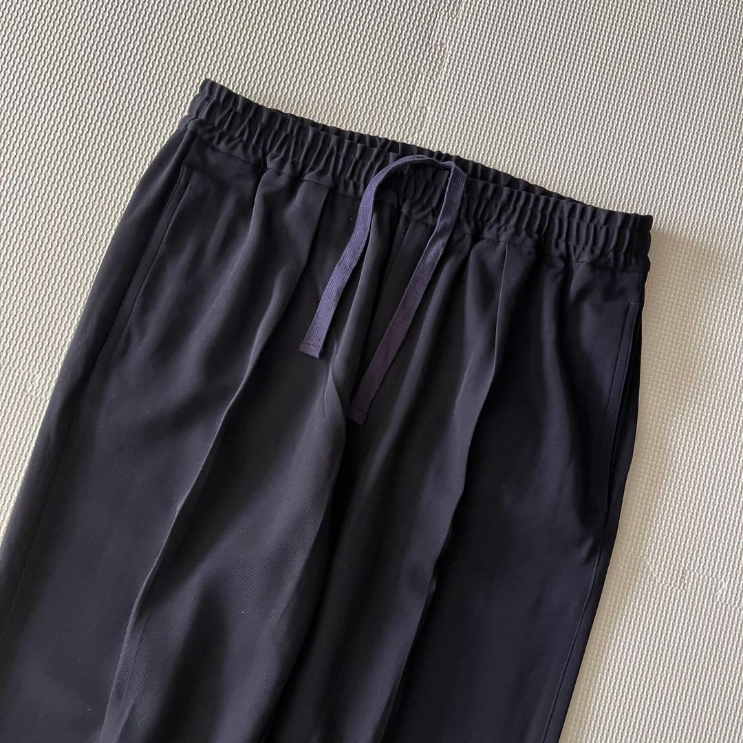 美品 TOMORROWLAND イージーパンツ スラックス ネイビー M ウール