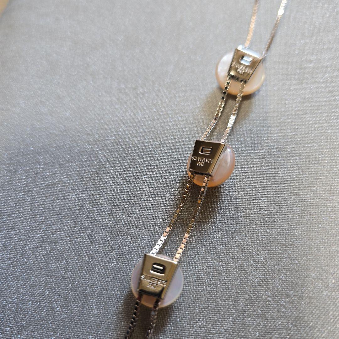 TASAKI　パール付きシルバーロングネックレス