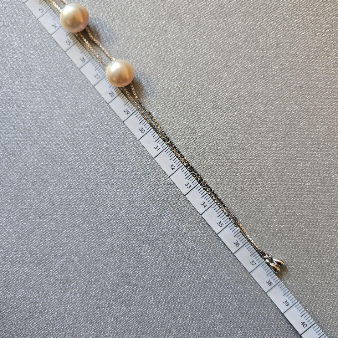 TASAKI　パール付きシルバーロングネックレス