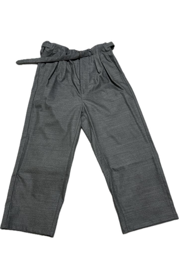 パンツ ANCELLM BACKSATIN BELTLESS SLACKS GRAY 1