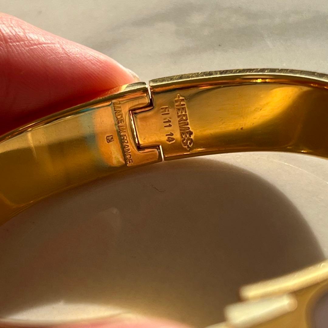 エルメス　クリッククラック　ホワイト×ゴールド金具