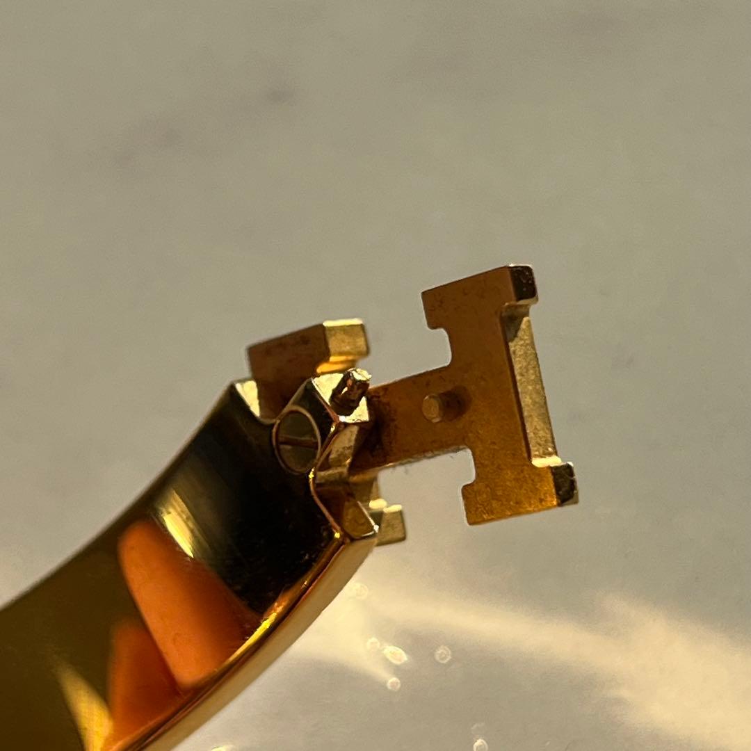 エルメス　クリッククラック　ホワイト×ゴールド金具