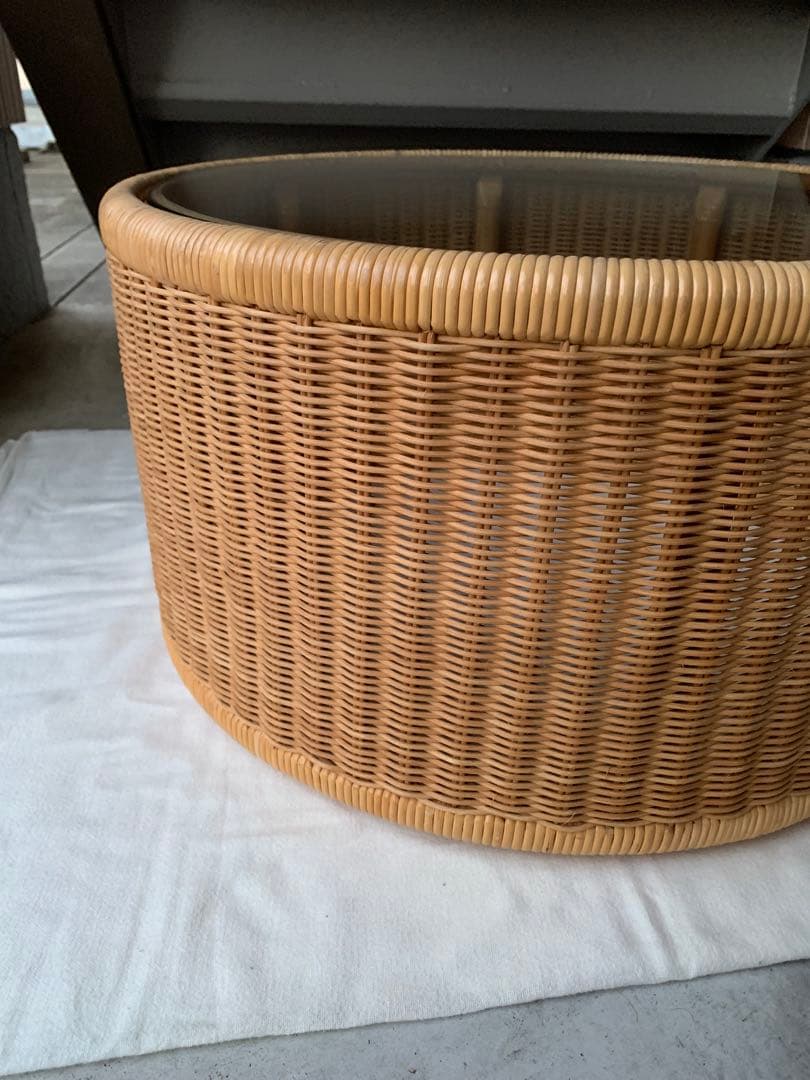 超希少 山川ラタン T-2090 剣持勇デザイン テーブル ジャパニーズモダン