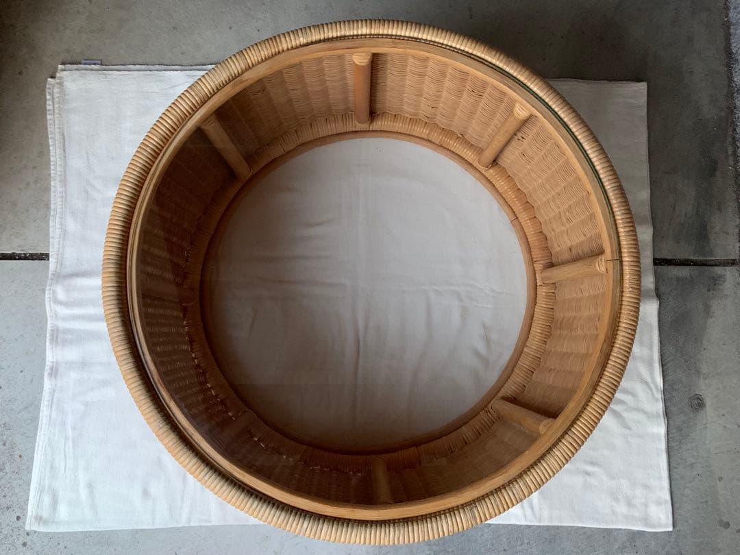 超希少 山川ラタン T-2090 剣持勇デザイン テーブル ジャパニーズモダン