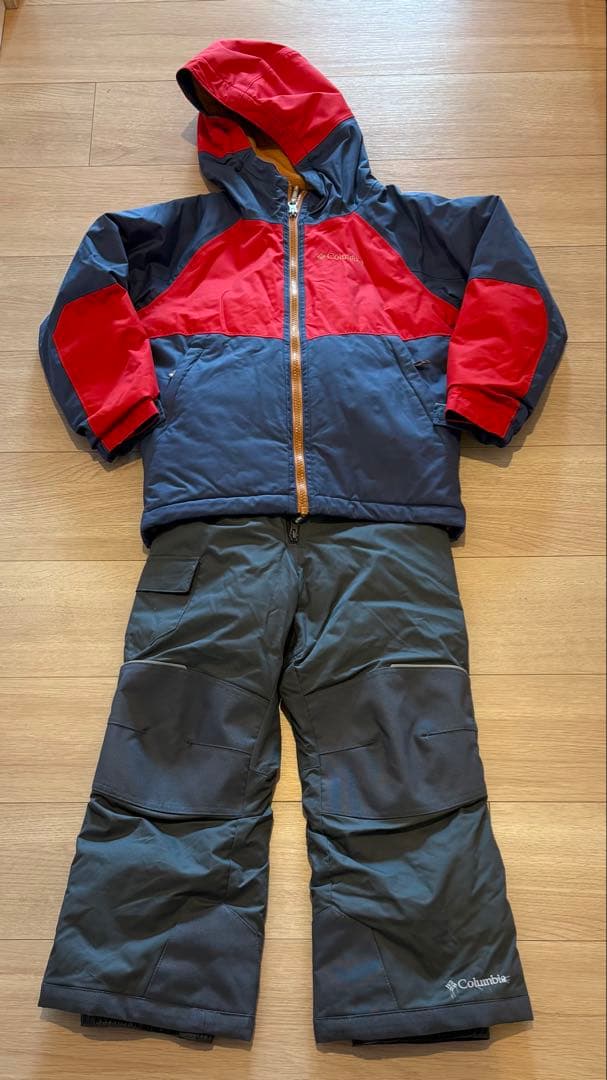 Columbia 子ども用 スキーウェア上下セット＋プロテクター、グローブ付