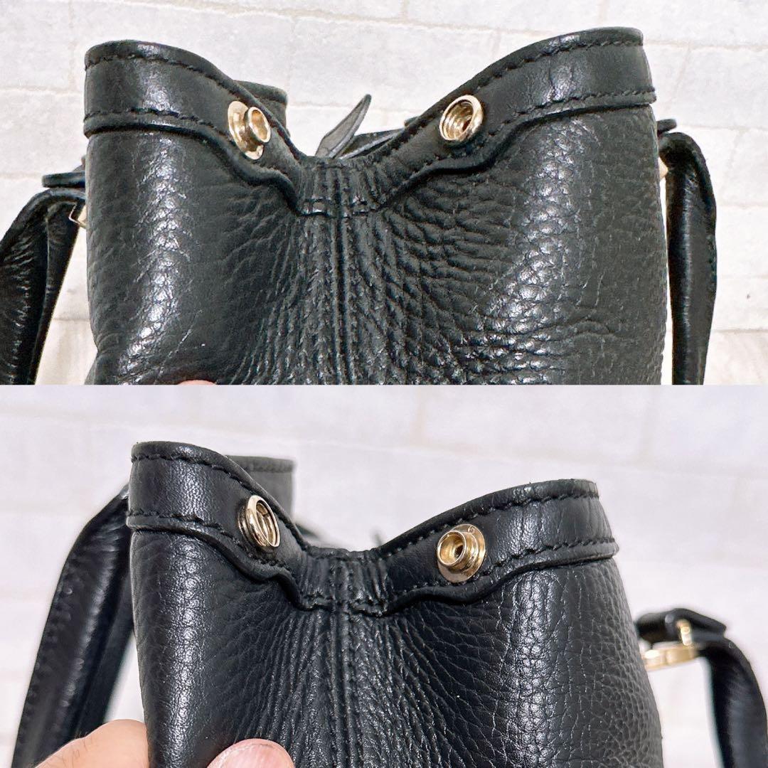 GUCCI トートバッグ レザー ブラック シリアル記載