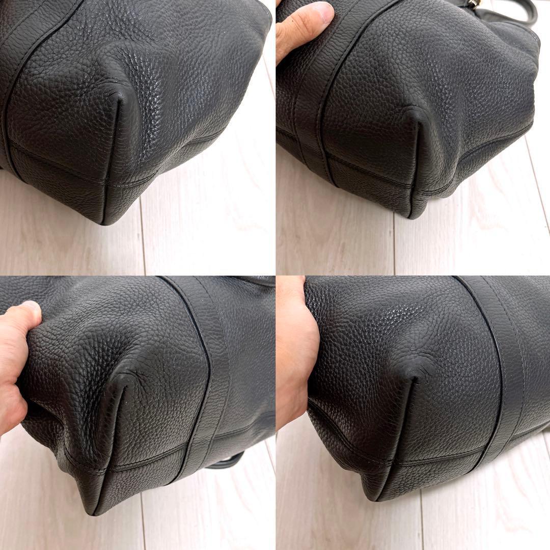 GUCCI トートバッグ レザー ブラック シリアル記載