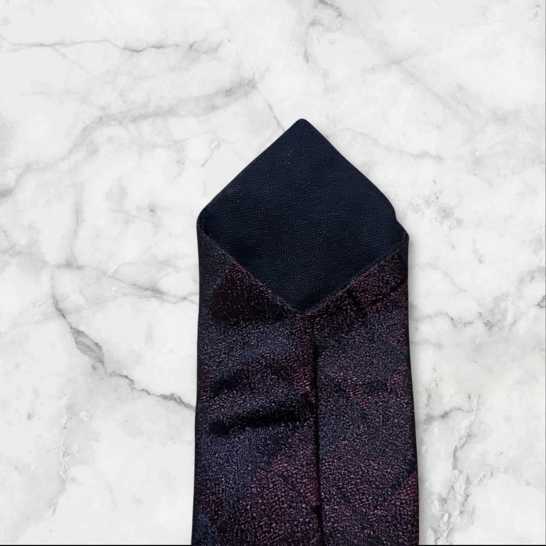 【未使用に近い】ボッテガヴェネタ　ネクタイ　イントレチャート　ボルドー