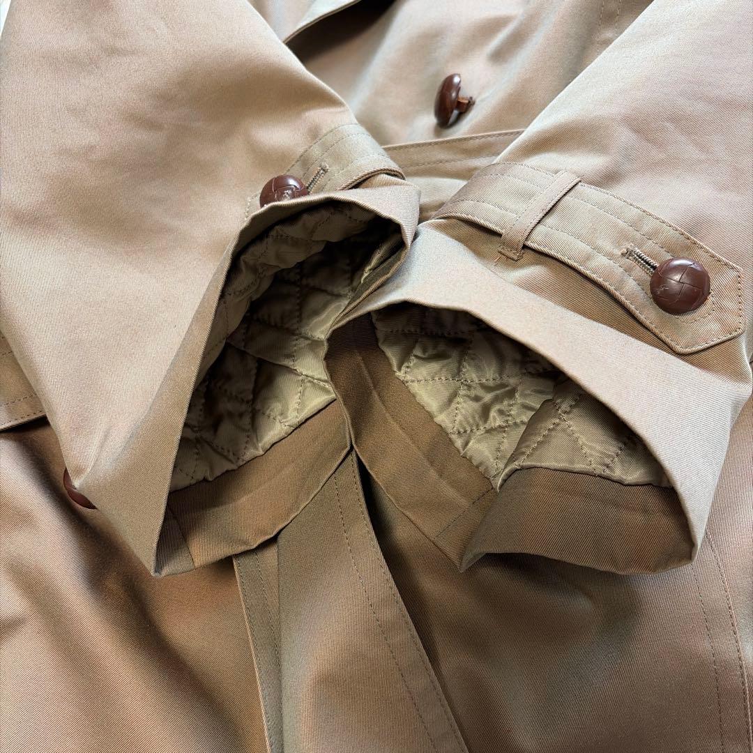 希少 オンワード ラムウールライナー トレンチコート M くるみボタン ファー