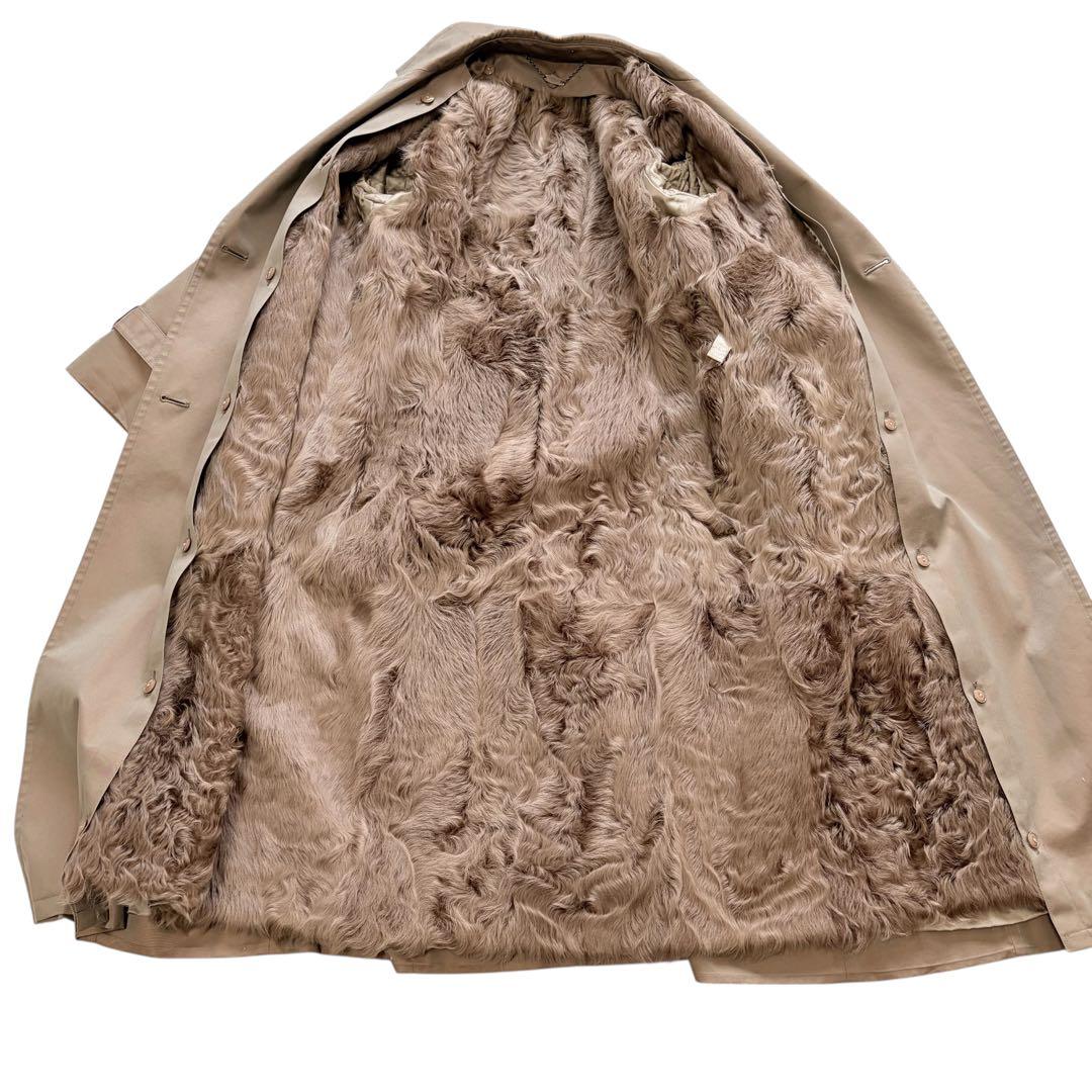 希少 オンワード ラムウールライナー トレンチコート M くるみボタン ファー