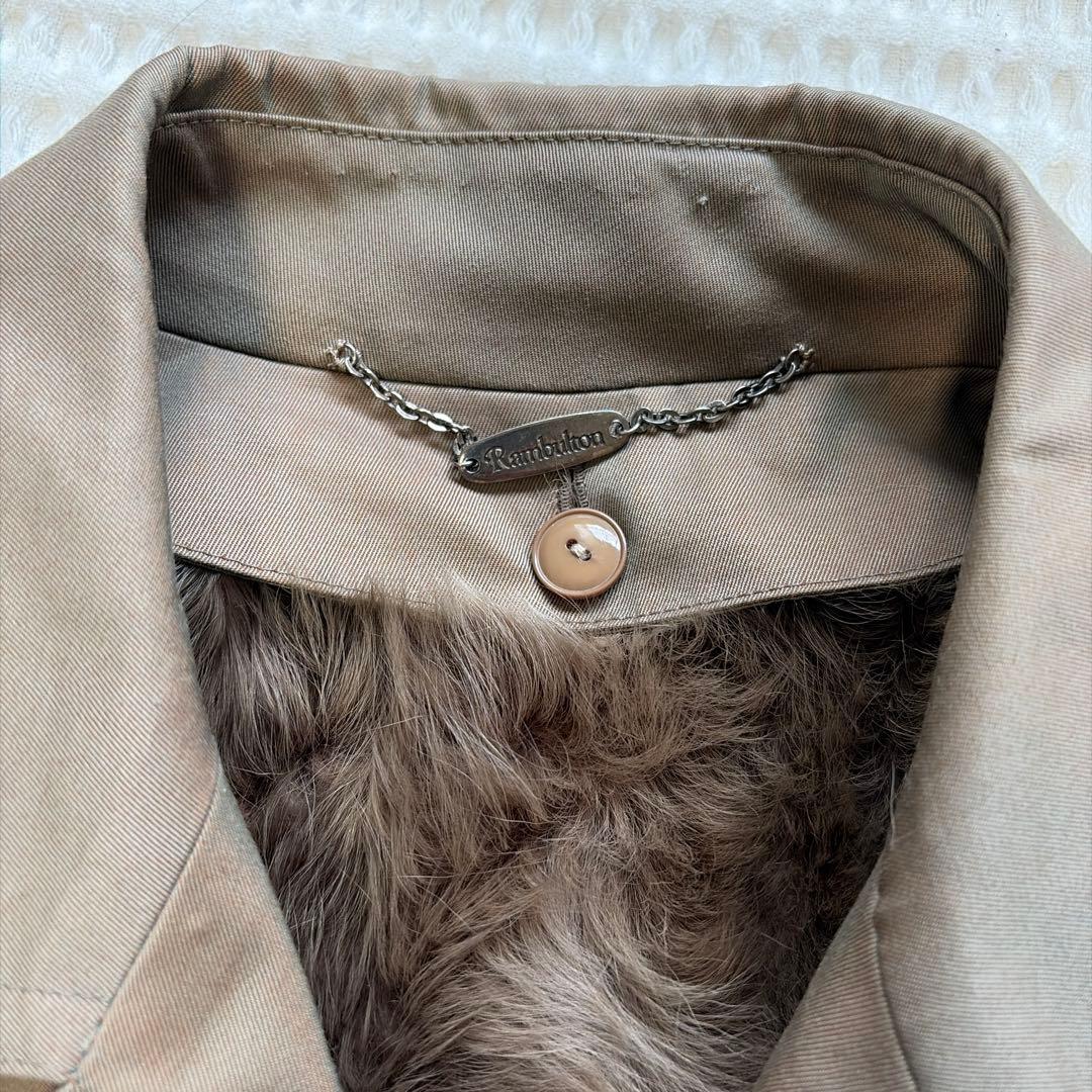 希少 オンワード ラムウールライナー トレンチコート M くるみボタン ファー