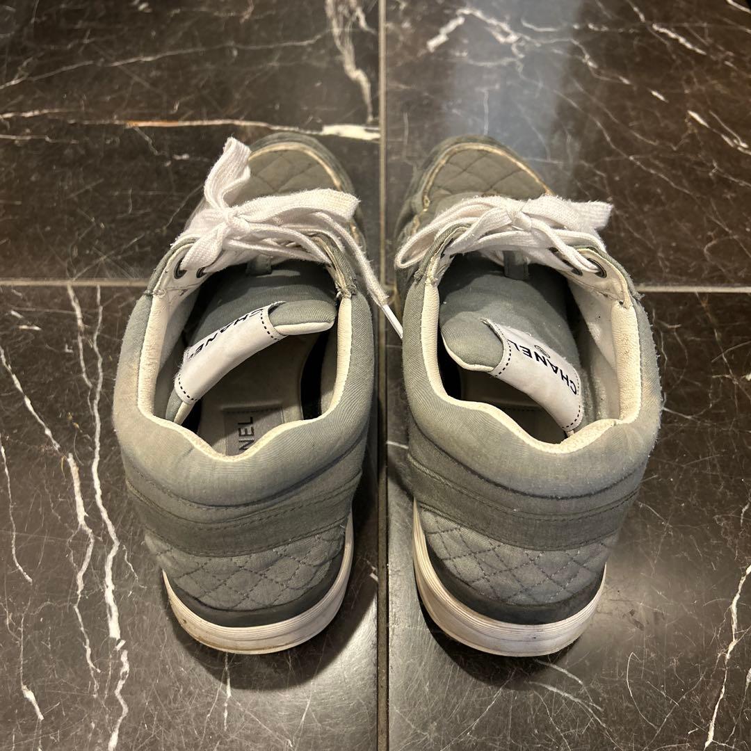 シャネル　スニーカー　レディース　グレー　38