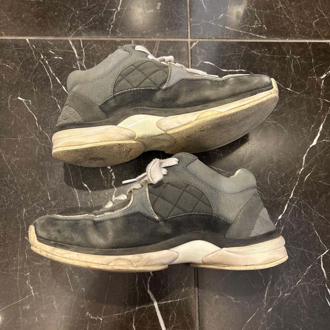 シャネル　スニーカー　レディース　グレー　38