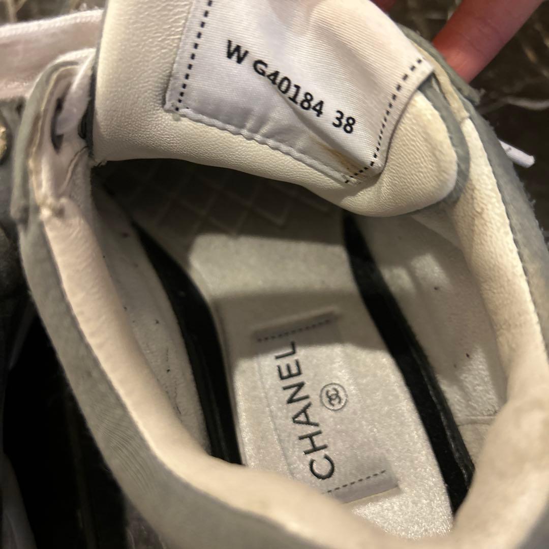 シャネル　スニーカー　レディース　グレー　38