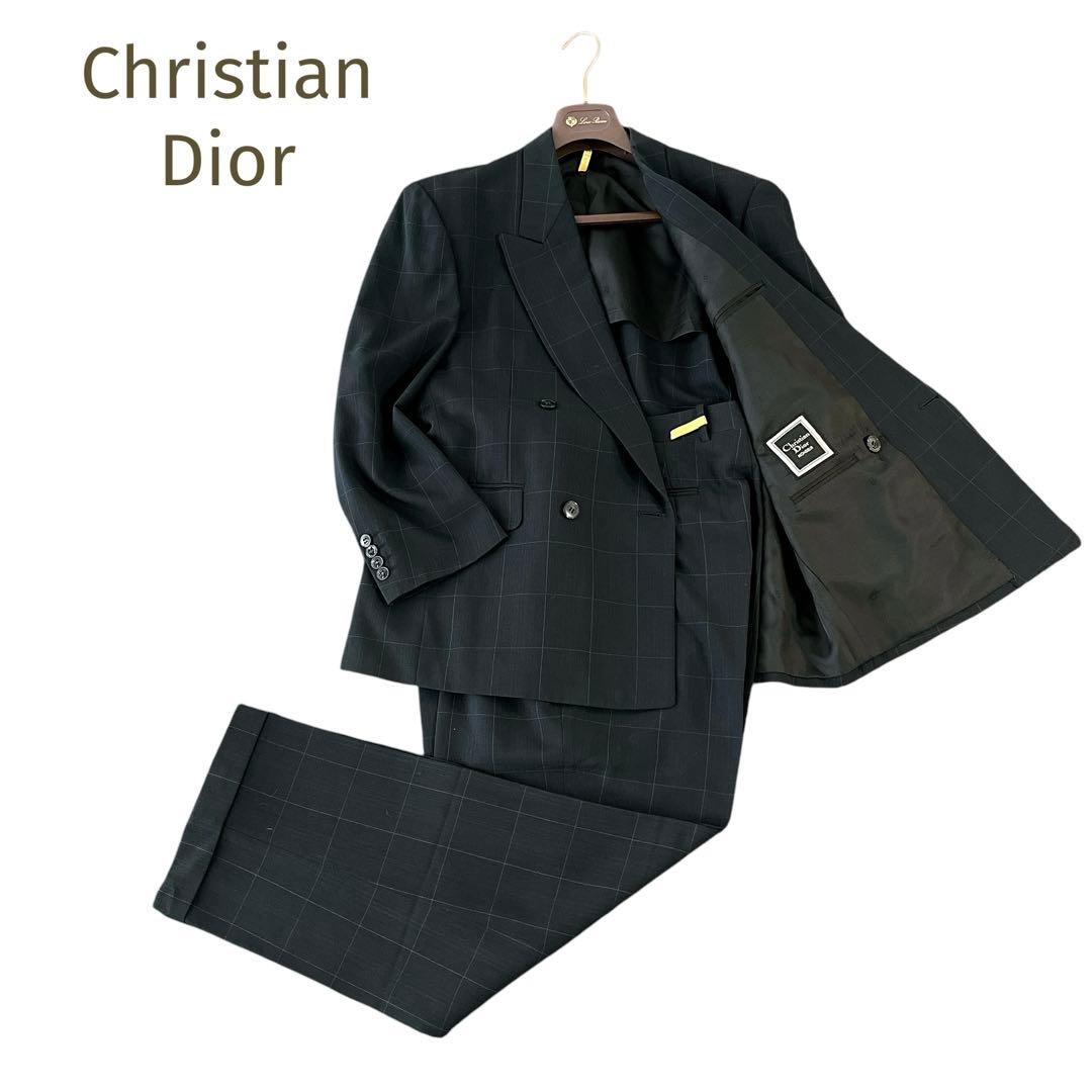 極美品☆Christian Dior☆ダブルジャケットセットアップスーツチェック