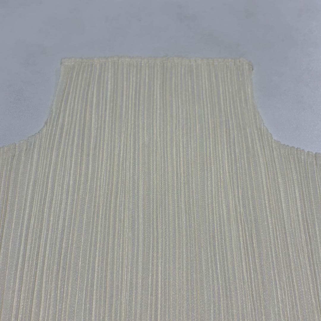 ＊未着用・極美品＊プリーツプリーズ ロングワンピース ハイネック アイボリー 4