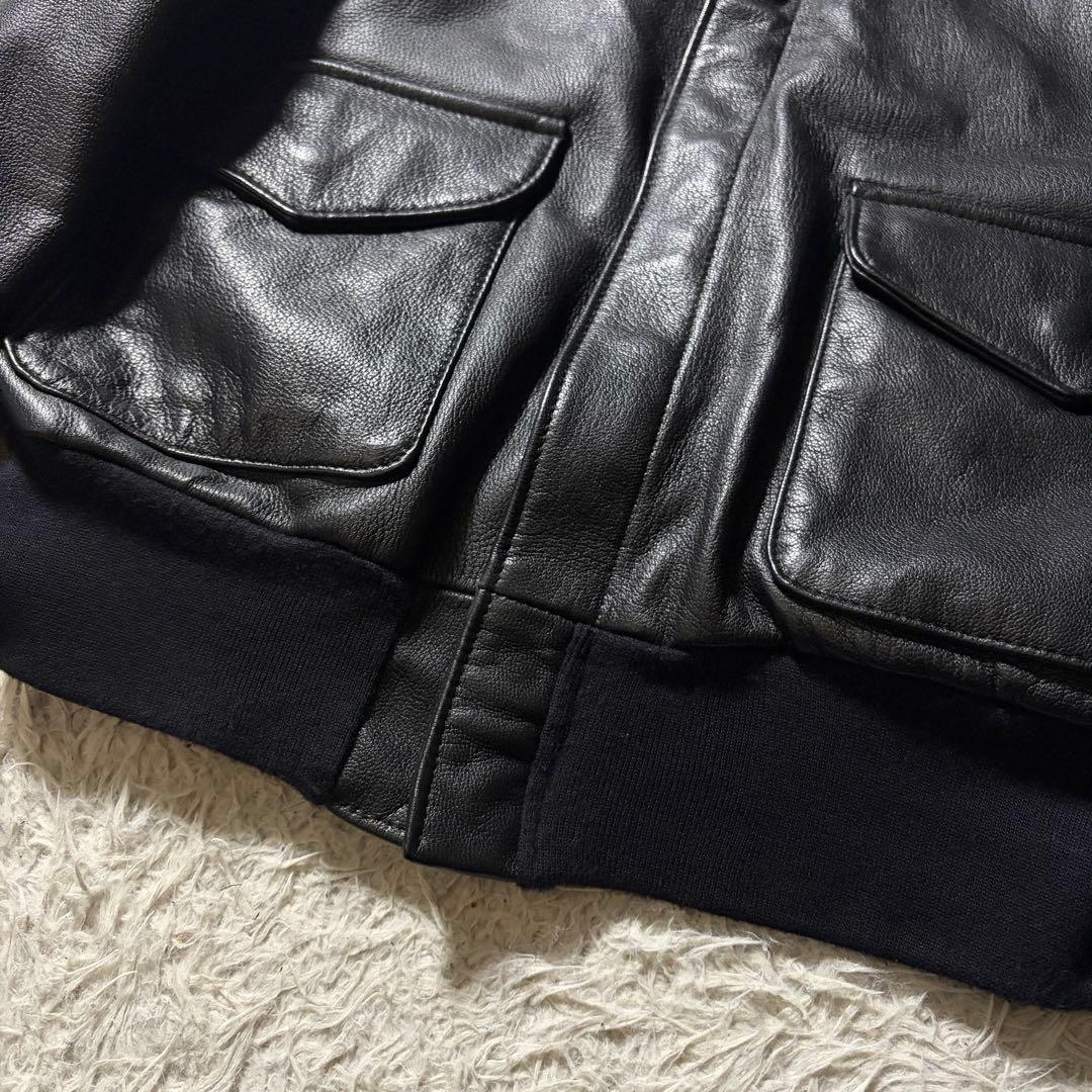 美品■COCKPIT USA フライトジャケット　A-2 ブラック　本革　42