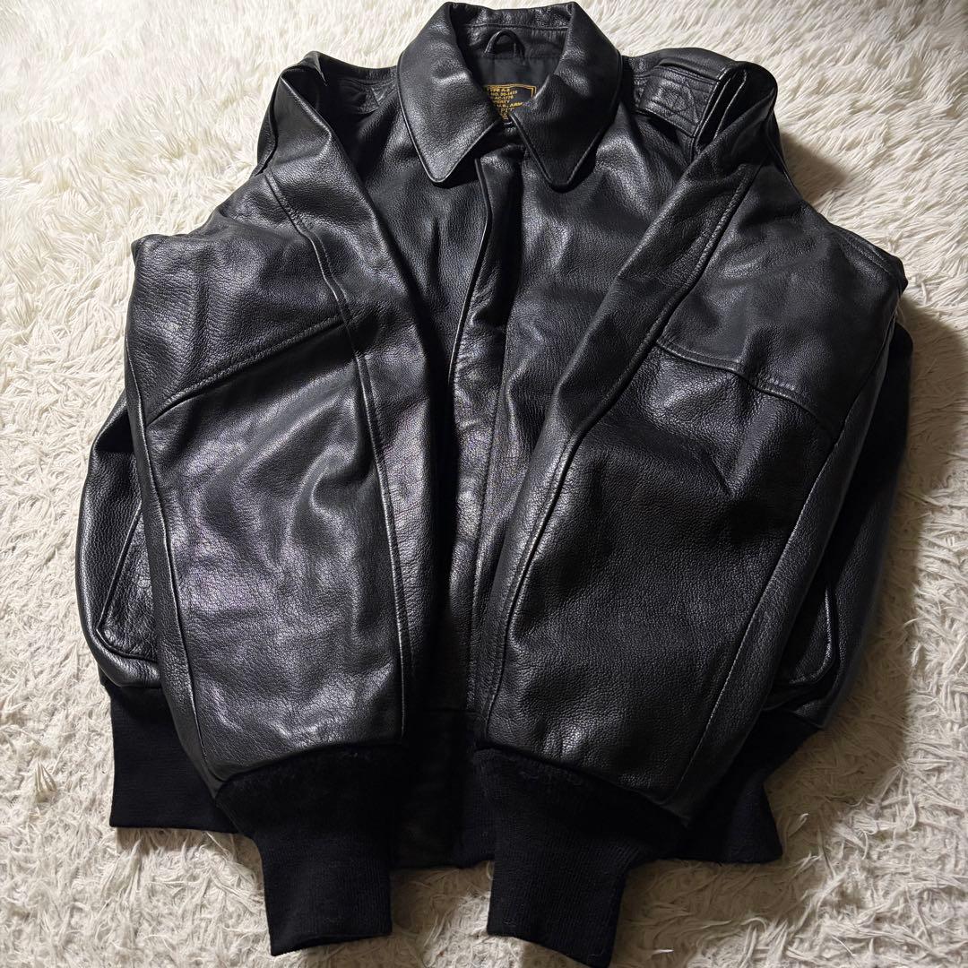 美品■COCKPIT USA フライトジャケット　A-2 ブラック　本革　42