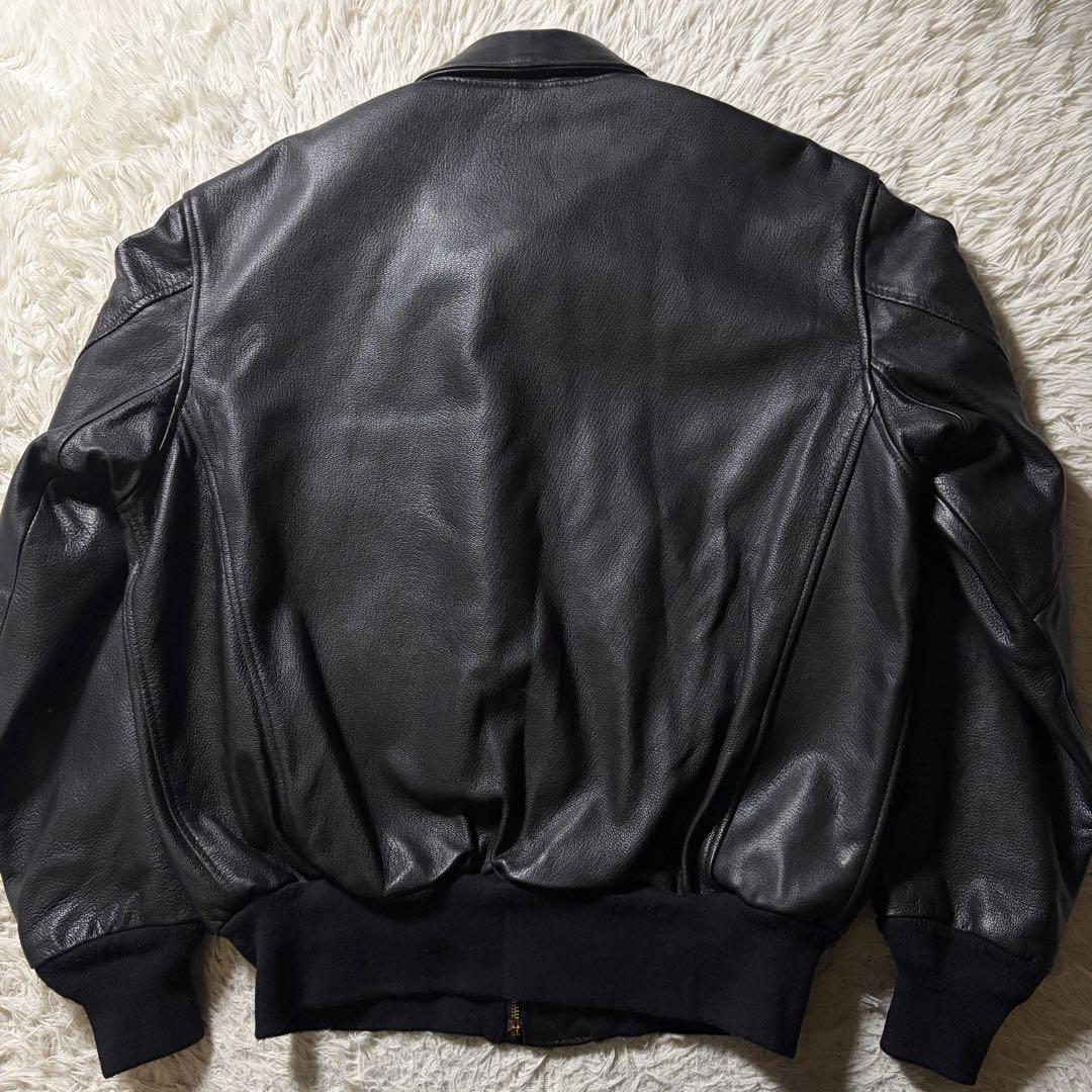 美品■COCKPIT USA フライトジャケット　A-2 ブラック　本革　42