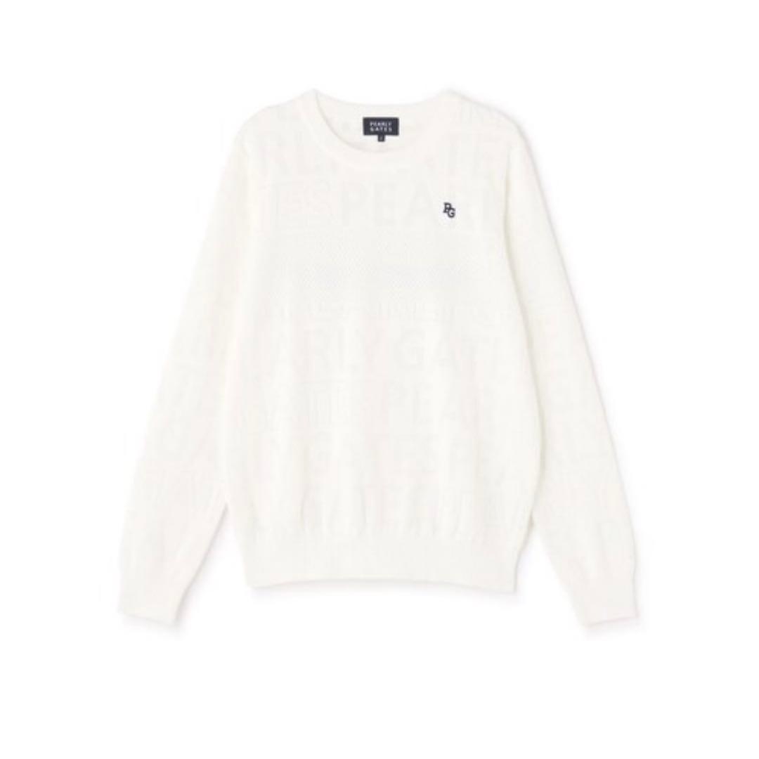 トップス PEARLY GATESコットンビーム クルーネックニットプルオーバー