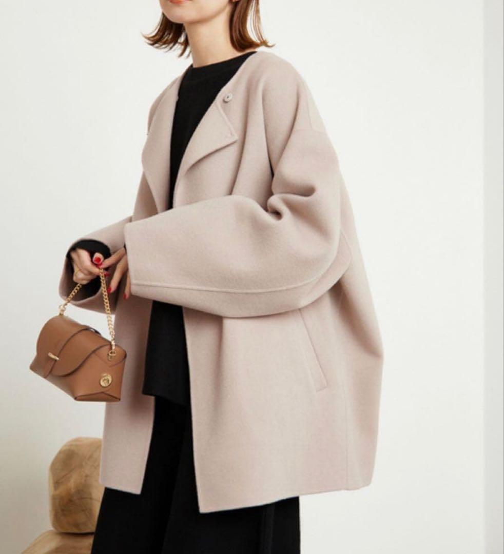 スローブイエナ　HAMILTONダブルフェイスウールショートコート