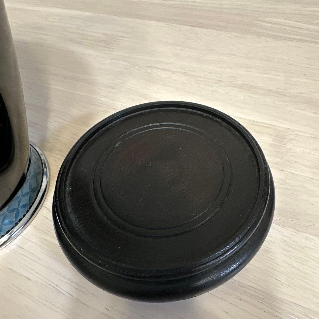 七宝焼、花瓶，金工，金属工芸，黒い鶴の絵柄の花瓶 約28cm