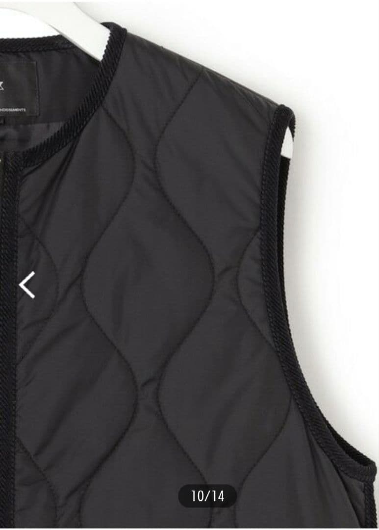 未使用☆23区 大きいサイズ【撥水加工】中綿 パディング ジレ ブラック 46