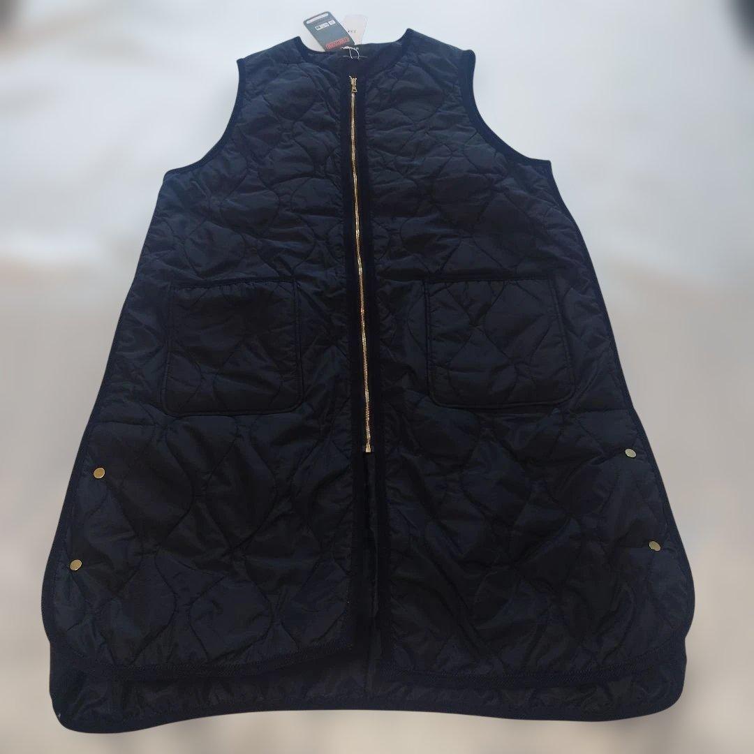 未使用☆23区 大きいサイズ【撥水加工】中綿 パディング ジレ ブラック 46