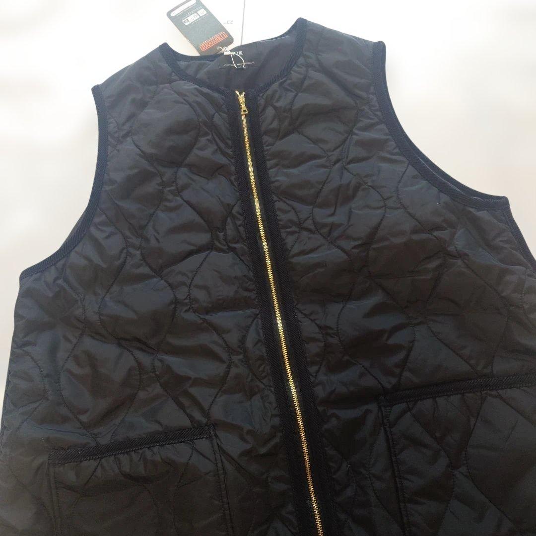 未使用☆23区 大きいサイズ【撥水加工】中綿 パディング ジレ ブラック 46