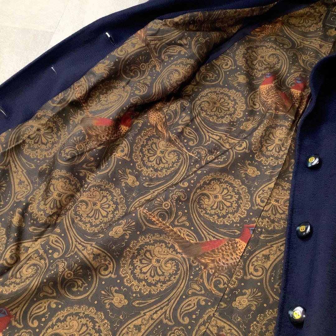 Cremona カシミヤ レトロ ロング コート ネイビー