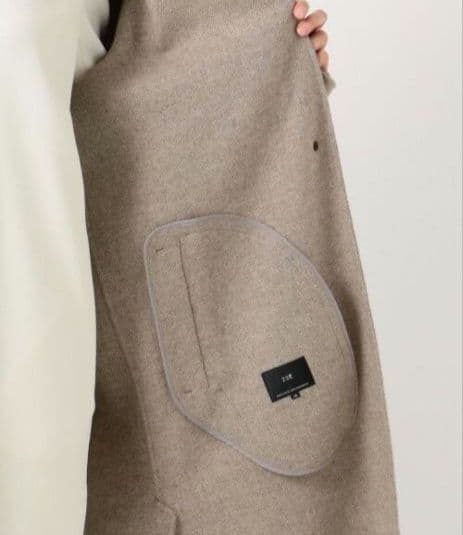 新品タグ付　23区マンテコ社　ウールリバーツイルノーカラーコート サイズ44