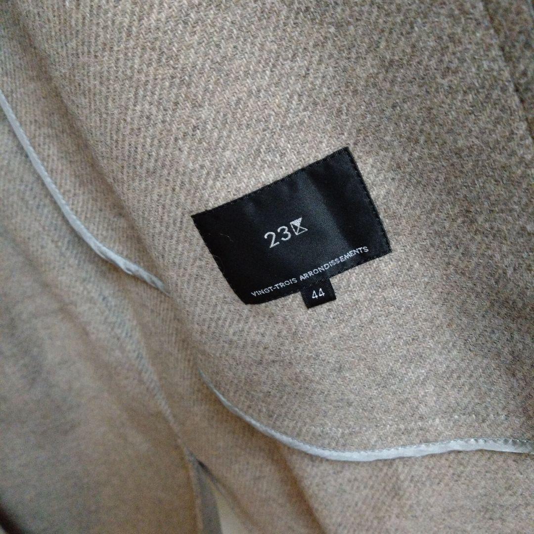 新品タグ付　23区マンテコ社　ウールリバーツイルノーカラーコート サイズ44