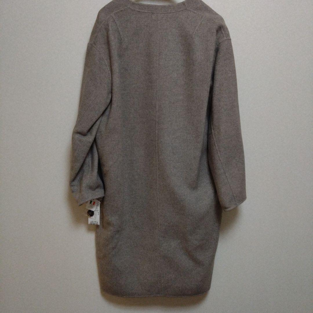 新品タグ付　23区マンテコ社　ウールリバーツイルノーカラーコート サイズ44