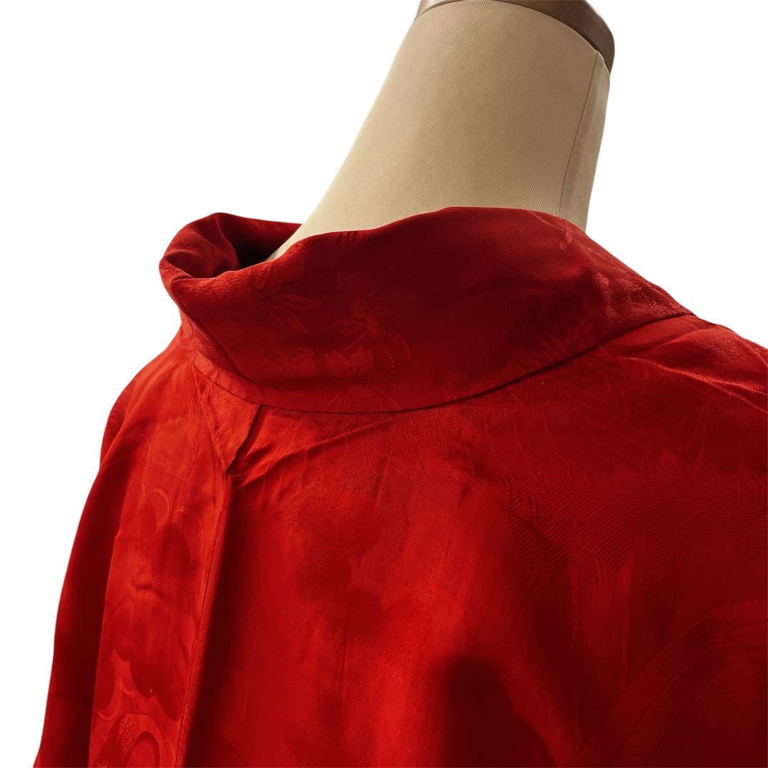 ◎mk-1198　引き振袖　襦袢　赤　美品　7-30