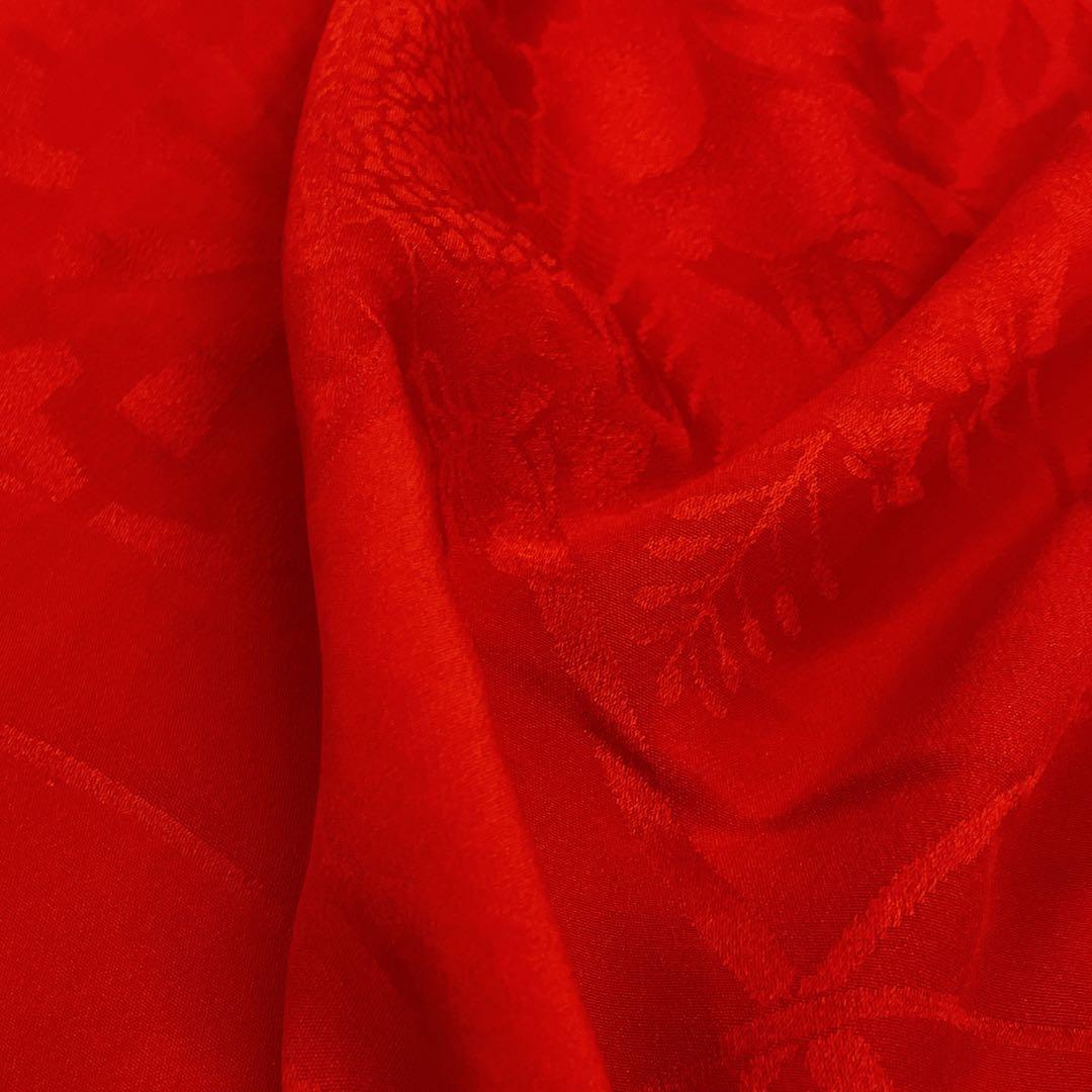 ◎mk-1198　引き振袖　襦袢　赤　美品　7-30