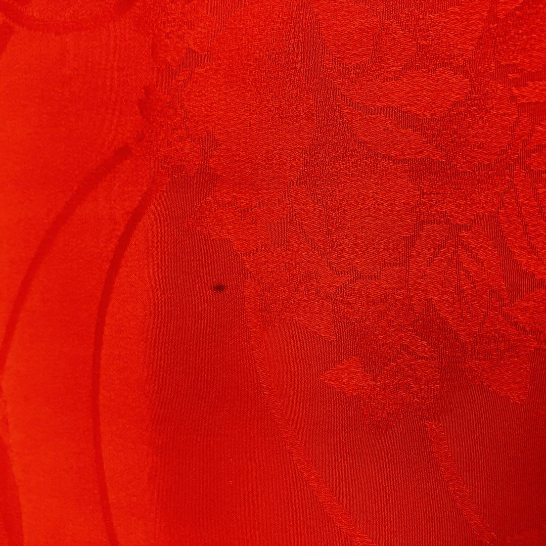 ◎mk-1198　引き振袖　襦袢　赤　美品　7-30