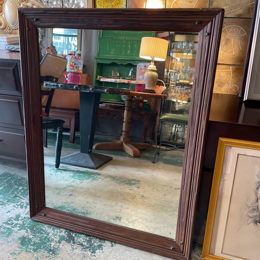 お値下げ‼︎ アメリカ製・ヴィンテージ・オークミラー・ 大型　1980年代