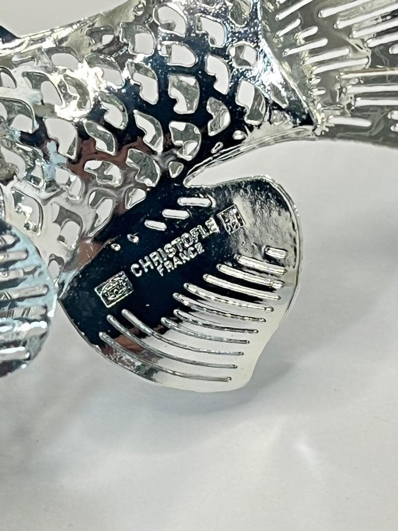 クリストフル リュミエール コレクション フィッシュ ２匹 シルバー オニキス