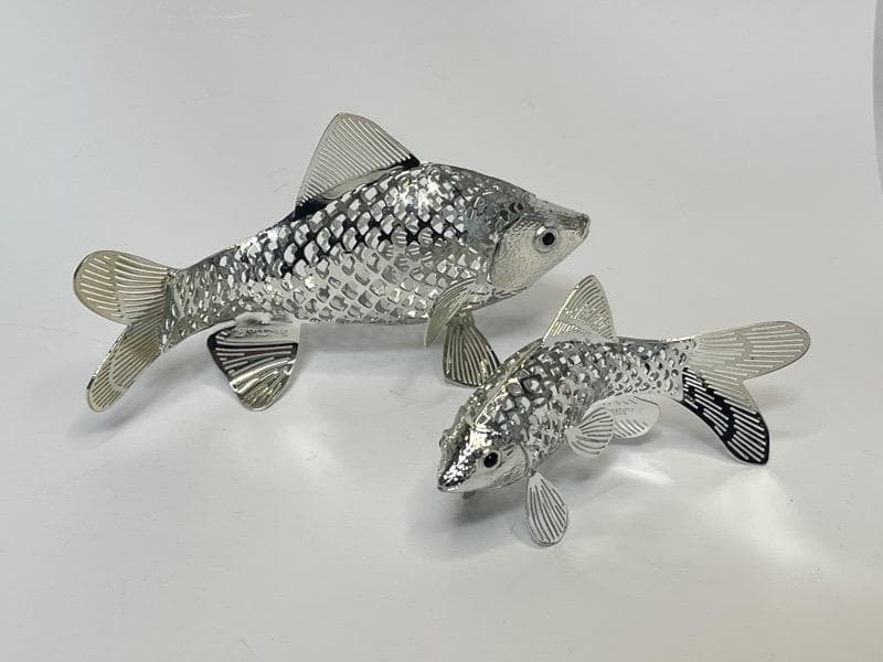 クリストフル リュミエール コレクション フィッシュ ２匹 シルバー オニキス