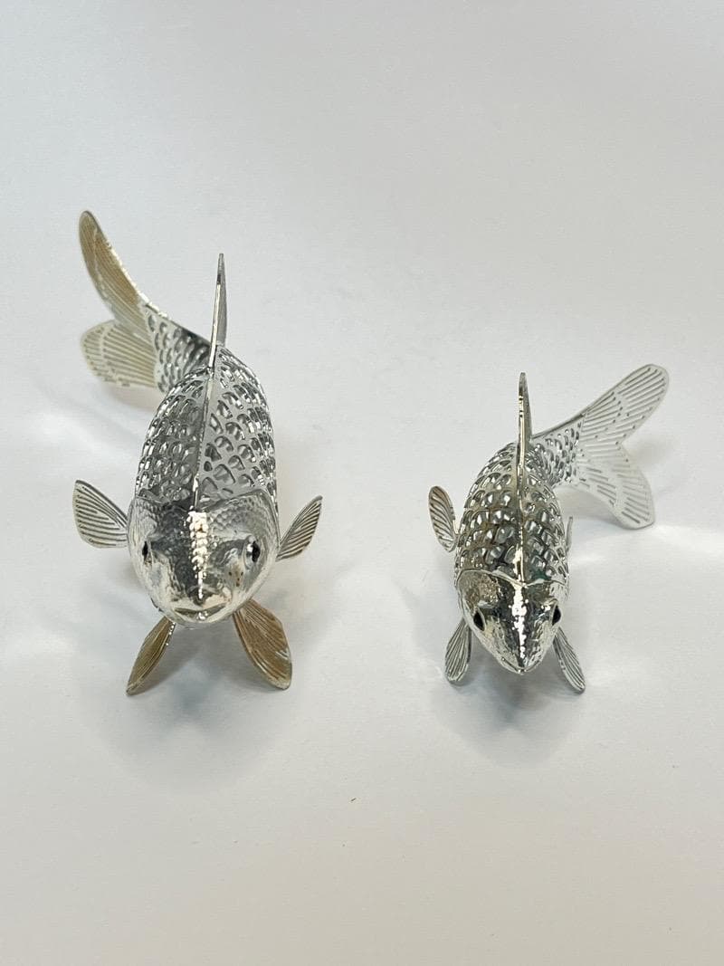 クリストフル リュミエール コレクション フィッシュ ２匹 シルバー オニキス