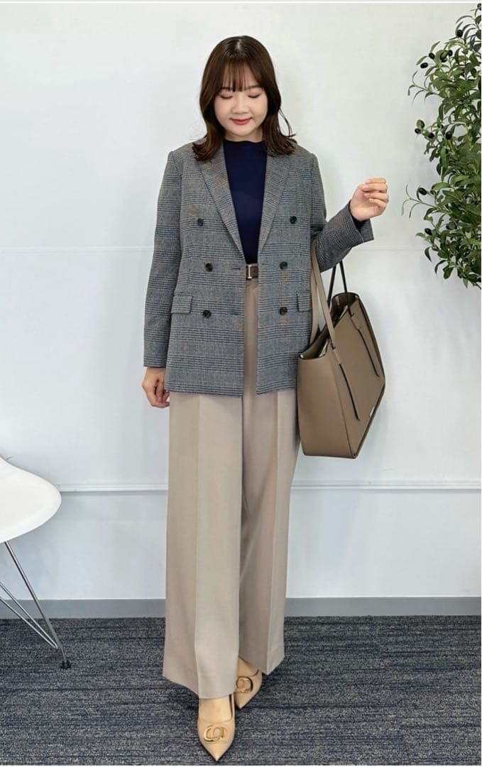 12月15日まで　AOKI ミワク　ツイードストレッチ ダブルジャケット