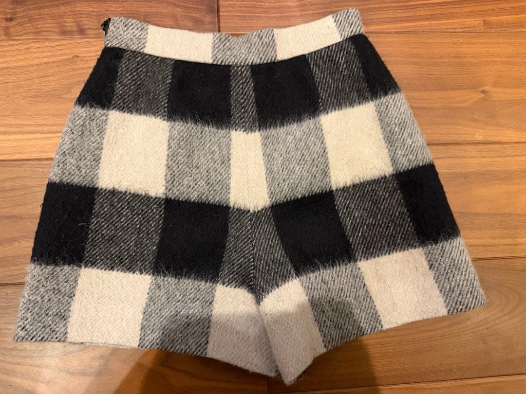 極美品　シェリエ CHERIE ブロックチェック キュロット　ウール M