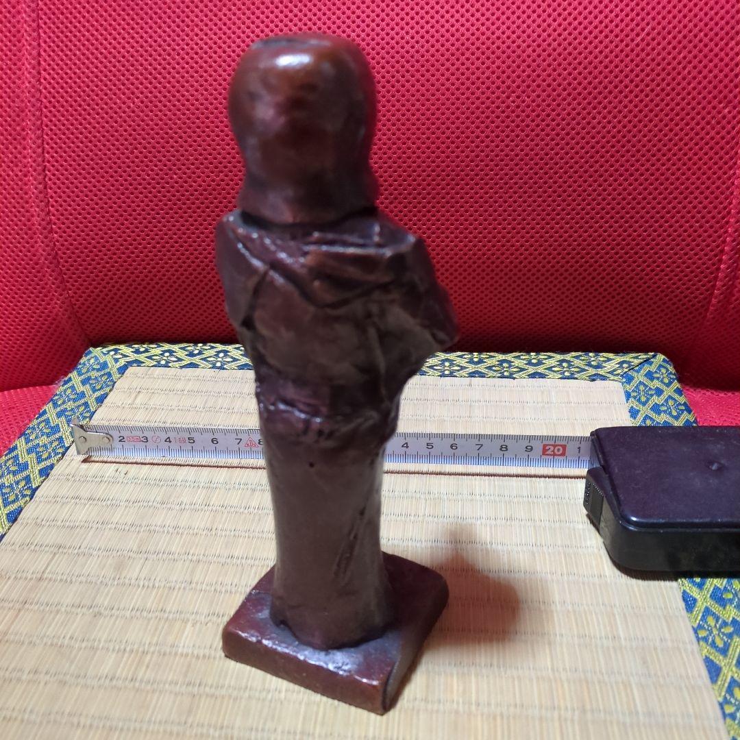 高岡銅器製尺八虚無僧像 約18センチ